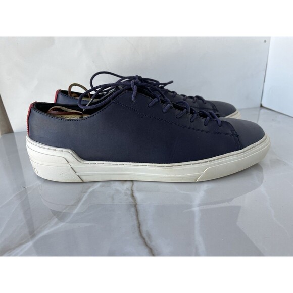CALVIN KLEIN CK Octavian Leather  Navy Low Top Street Sneakers Lace Up Shoes 11 - Picture 2 of 9